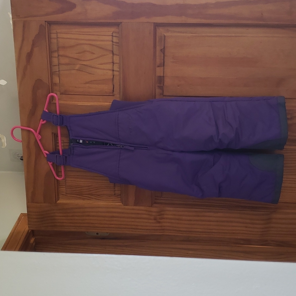 2T toddler snow bibs purple